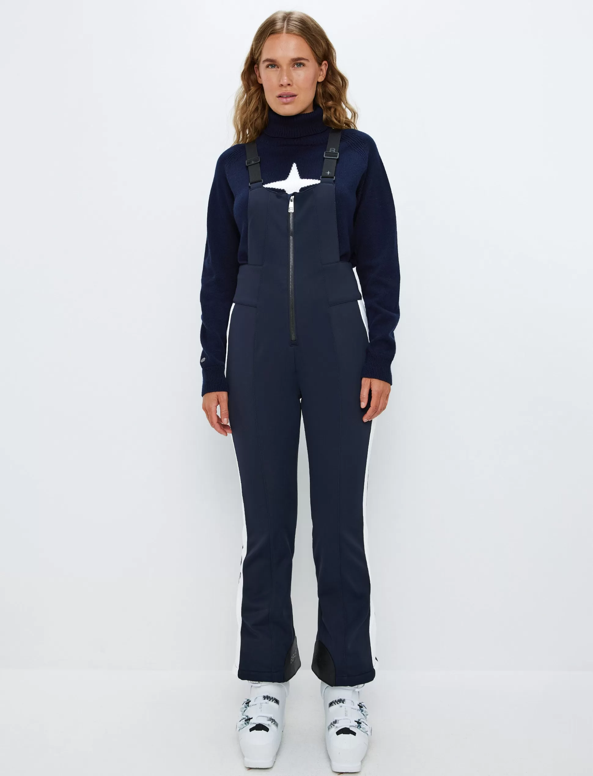 Lasketteluhousut<8848 Altitude Maya W Bib Pant - Navy/Blanc